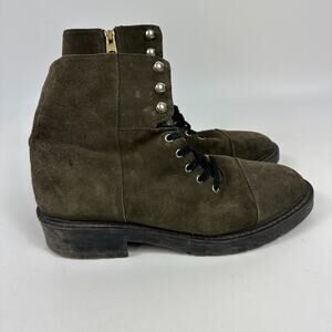ALLSAINTS Dusty Suede Cap Toe Lug Sole Combat Boots Brown Mens Size 11